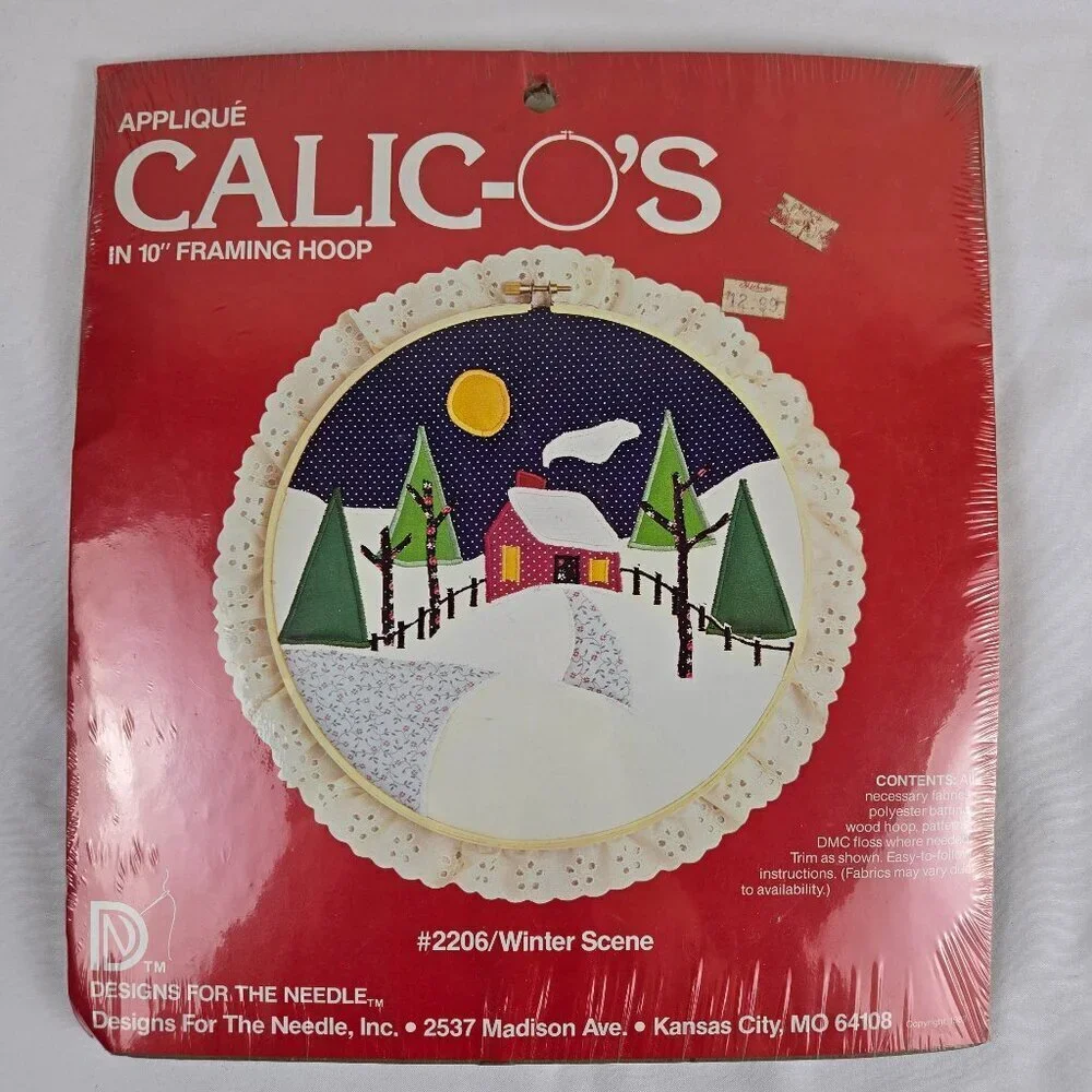 Designs For the Needle Applique Calic-O's Kit #2206 Winter Scene Vintage 1982